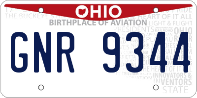 OH license plate GNR9344