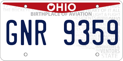 OH license plate GNR9359
