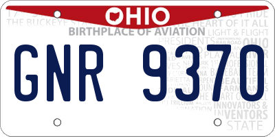 OH license plate GNR9370