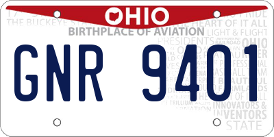 OH license plate GNR9401