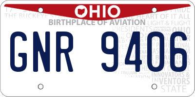OH license plate GNR9406