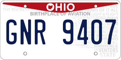 OH license plate GNR9407