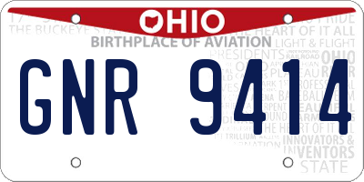 OH license plate GNR9414
