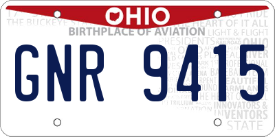 OH license plate GNR9415
