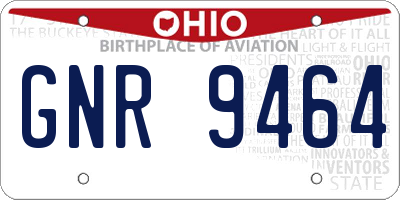 OH license plate GNR9464