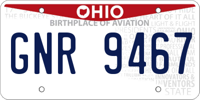 OH license plate GNR9467