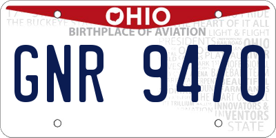 OH license plate GNR9470