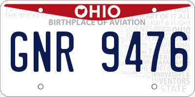 OH license plate GNR9476