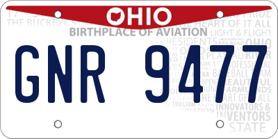 OH license plate GNR9477