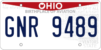 OH license plate GNR9489