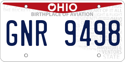 OH license plate GNR9498