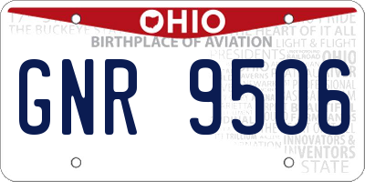 OH license plate GNR9506