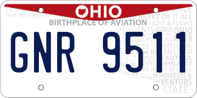 OH license plate GNR9511