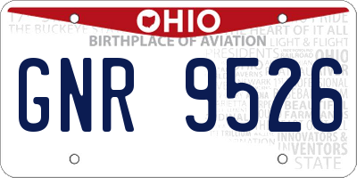 OH license plate GNR9526
