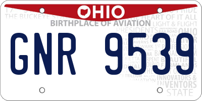 OH license plate GNR9539