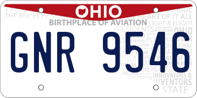 OH license plate GNR9546