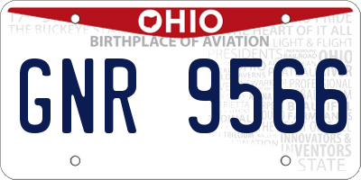 OH license plate GNR9566