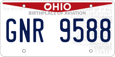 OH license plate GNR9588