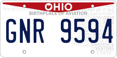 OH license plate GNR9594