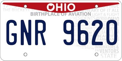 OH license plate GNR9620