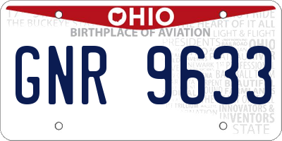 OH license plate GNR9633
