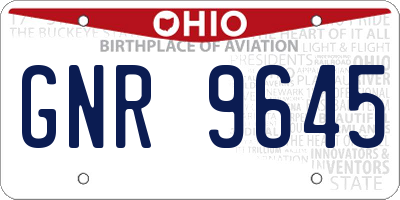OH license plate GNR9645