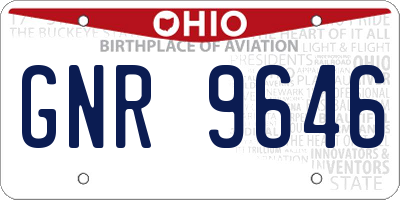 OH license plate GNR9646