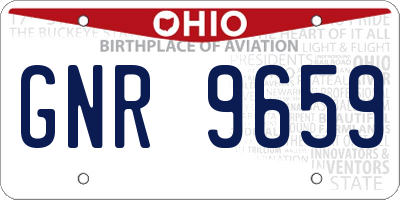 OH license plate GNR9659
