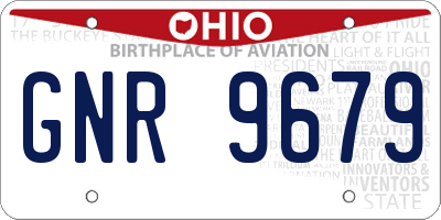 OH license plate GNR9679