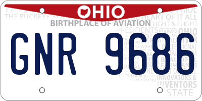 OH license plate GNR9686