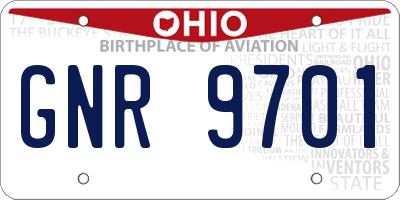 OH license plate GNR9701