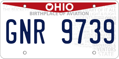 OH license plate GNR9739