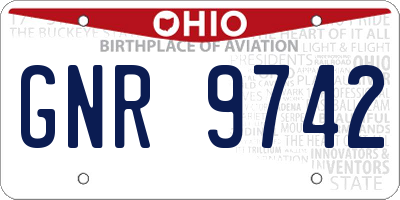 OH license plate GNR9742