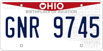 OH license plate GNR9745