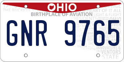 OH license plate GNR9765
