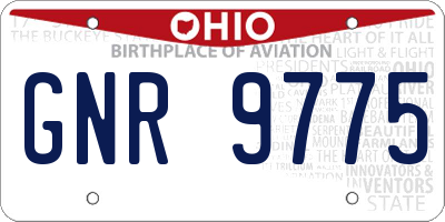 OH license plate GNR9775