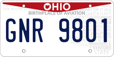OH license plate GNR9801