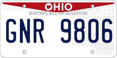 OH license plate GNR9806