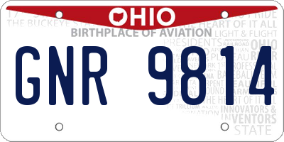 OH license plate GNR9814