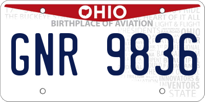 OH license plate GNR9836