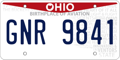 OH license plate GNR9841