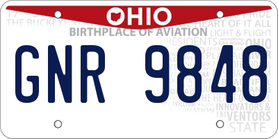 OH license plate GNR9848