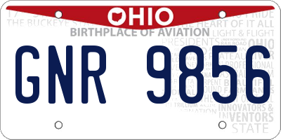 OH license plate GNR9856