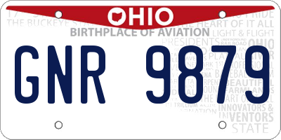 OH license plate GNR9879