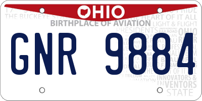 OH license plate GNR9884