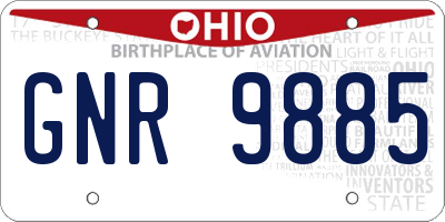 OH license plate GNR9885