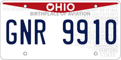 OH license plate GNR9910