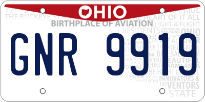 OH license plate GNR9919
