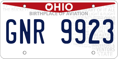 OH license plate GNR9923