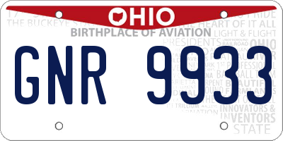 OH license plate GNR9933